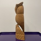 Wooden Owl Figurine - Hand Carved - Unmarked