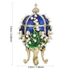 Hand Painted Enamel Pearl Flower Faberge Egg Trinket Box  Unique Hinged Flora   