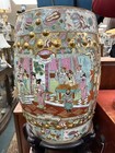 Chinese Garden Seat Stool With  Character Scenes  Gilded Porcelain Seat