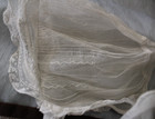 Vintage Sheer White Organdy Baby Or Large Doll Bonnet Lace Needlework