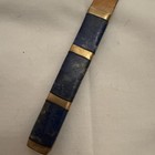 Vintage Brass Letter Opener Blue Lapis Lazuli Inlay Handle Desk Decor