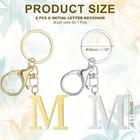 2pcs Initial Letter Keychain Letter M Keychain For Women Key Gold silver