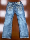 Rock Revival Men   s Jeans Sz 32  Pauly Slim Boot Hvy Stitch