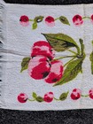 Vintage Cherry Cherries Kitchen Tea Dish Towel Made In Usa Cotton Terry Fringe