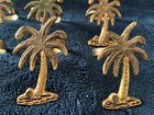 Set Of 8 Brass Palm Tree Napkin Rings  Beach  Tiki