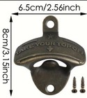 Beer Bottle Opener Wall Mounted Solid Heavy Metal Hilarious Take Your Top Off