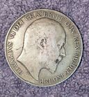 1902 King Edward Vii Crown C Solid Silver Antique Coin 0 925 Sterling Man Utd Uk
