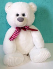 First   Main Roscoe 15  White Stuffed Teddy Bear Plush No  V1746 Blue Eyes