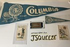 5 Piece Rare Collectibles Columbia University Banner Pennant Tobacco  Rug Silks