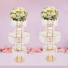 2 Pcs 5 Tier Crystal Flower Wedding Stand Centerpieces For Road Lead Decoration