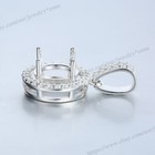 4 Prong Pre Notched Sterling Silver Pendant 4mm To 13mm Round Semi-mount Setting