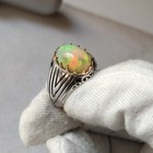 Fire Opal Silver Men Ring  925 Sterling Silver  Wedding   Engagement Ring