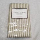 Nwt Pottery Barn Cream Green Classic Ticking Stripes Euro Sham Pillow 26x26