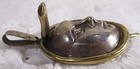 Sergio Bustamonte Sterling   Gilt Human Mask face W snake Surround  Preowned