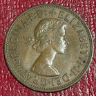 High Grade Au  1967 Great Britain Penny Queen Elizabeth Coin-apr445