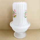 Vintage Westmoreland Satin Frosted Glass Candle Fairy Lamp Pink Rose Ribbed