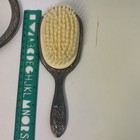 Vintage Ornate Silver-tone Vanity Set Hand Mirror  Hair Brush  Comb Ornate Heavy