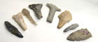 Lot Of 8 Authentic Indian Arrowhead Projectile   Flake    T-drills   