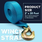 Boat Winch Strap With Hook Replacement 2  X 20 Feet-12000 Lbs Boat Winch Strap