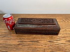 Antique 19th C Anglo Indian Raj Lion Motif Hand Carved Box 