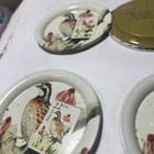  8 Postmark Bird Coasters Stamps 1987 Usps Round Metal Bobwhite Quail 