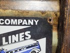 Vintage Greyhound Lines Porcelain Sign Bus Union News Stand Soda Luncheonettes