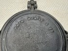 Antique Pat 1877 Detroit Iron   Brass Mfg Co Cast Hinged Waffle Iron  8 Stovetop