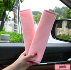 2 Pcs Pink Plush Car Seat Belt Shoulder Protectors Soft Comfortable Pads