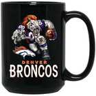 Denver Broncos Thunder Logo Mascot Black 15 Oz Ceramic Coffee Mug Cup