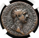 Roman Empire  Trajan  Ad 98-117     As  Shield trophy  Rare Type  Ngc Choice Fine