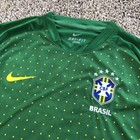 Nike Brazil Cbf Soccer Jersey Men Size L Dri-fit Embroidered Logo Made In Brasil