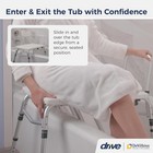 Drive Medical Splash Defense Tub Transfer Bench For Bathtub With Curtain White
