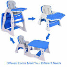 3 In 1 Baby High Chair Convertible Play Table Seat Booster Toddler Feeding Tray