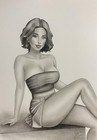 Original A4 Pencil Drawing Realistic Woman Portrait Sexy Female Figure Art