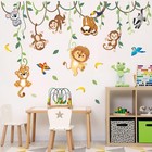Decowall Sg2-2419 Jungle Animals And Vines Wall Stickers Decals For Kids Baby   