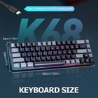 68-key Wired Gaming Keyboard Rgb Backlit Red Switch Mechanical Feel Black Gray