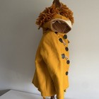 Little Goodall Girls Lion Wool Coat Size 5 Yellow Hooded Animal Face Button-up
