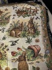 Crown Crafts Vintage Rabbit Tapestry Throw Blanket Woven Woodland Bunny Afghan