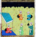 1600 s Antique Shahnameh Persian Illuminated Manuscript Islamic Painting Arabic