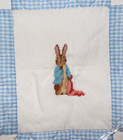 Vintage Beatrix Potter Blue Gingham Quilt 27 X 38