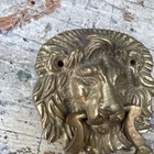 Vintage Antique Solid Brass Lion Head Door Knocker Old Reclaimed Salvage Retro