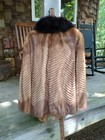 Vintage Saga Mink Jacket W removable Collar  1980 s Brown Size L  Genuine Fur