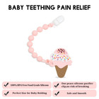 Baby Food Grade Silicone Teether Toy With One Piece Design Pacifier Clip Holder 