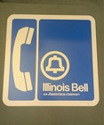 Vintage 1980s Illinois Atlantic Bell Porcelain Telephone Double Sided Phone Sign