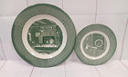 Vintage Rare 1950 s  Colonial Homestead By Royal Plates Set Of 2