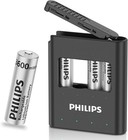 Philips 4pcs Aa Lithium Rechargeable Batteries 1 5v 3600mwh W  Fast Charger Box