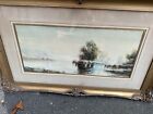 Antique 1890 Era Victorian Watercolor Painting Landscape A Lovell Original Frame