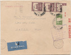 Palestine Rare Airmail Censored Letter Tied Cd Haifa British Occupation 1940