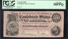 T-64 1864  500 Confederate Currency Pcgs 30 Ppq Civil War Five Hundred Dollar