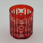 Vintage Red Cut To Clear Nachtmann Crystal Old Fashioned Whiskey Glass 3 5   3 